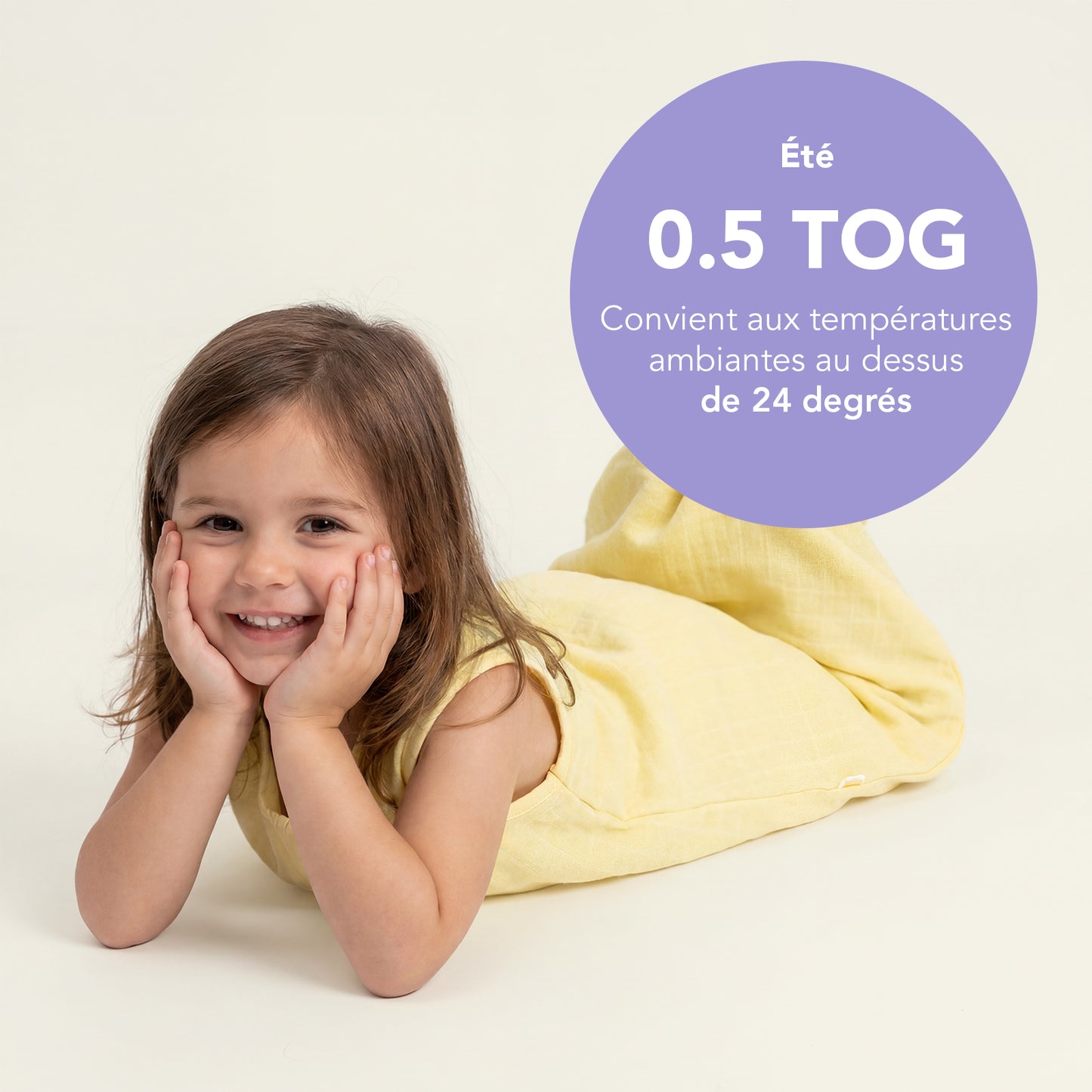 Gigoteuse bébé été - mousseline - 0.5 Tog_Jaune Clair_5_423
