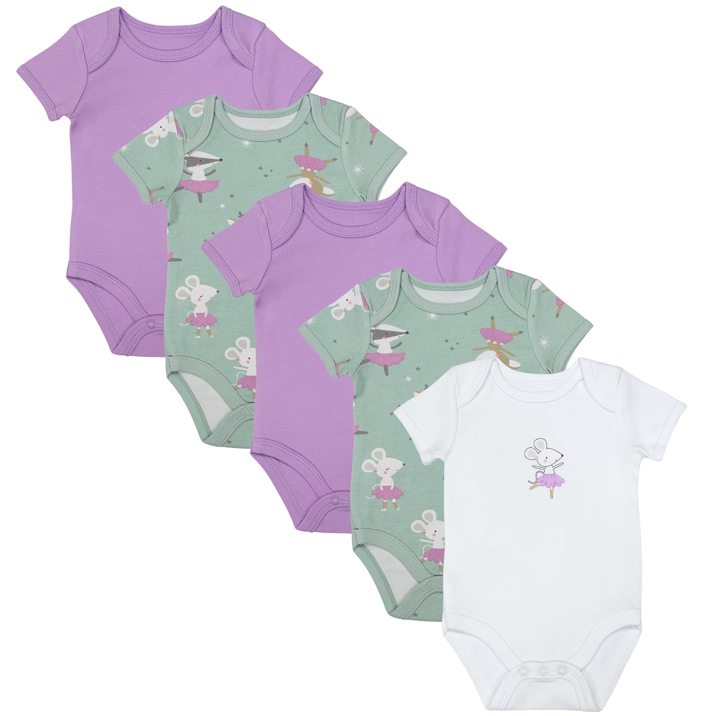 Body bébé manches courtes 100% bio - lot de 5_Ballerine_1_430