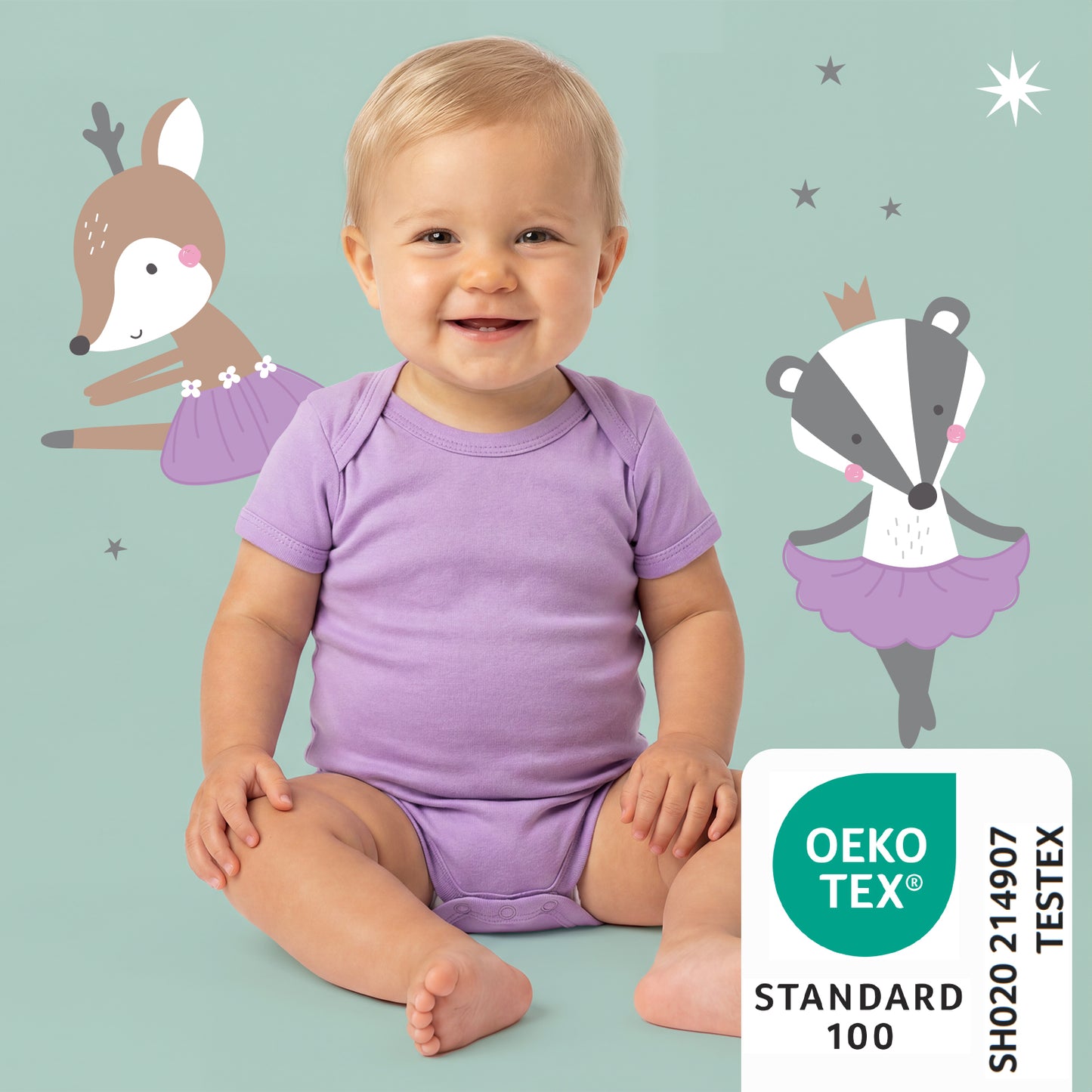 Body bébé manches courtes 100% bio - lot de 5_Ballerine_2_430