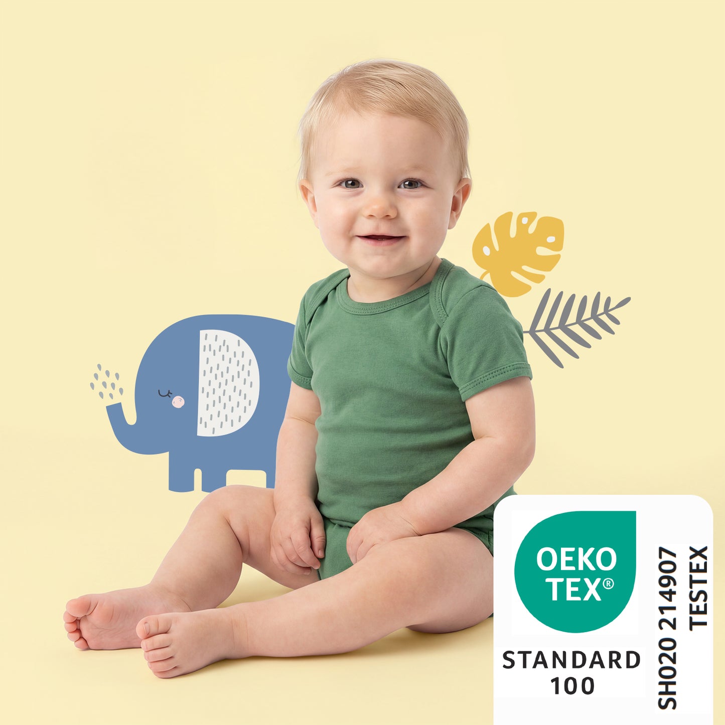 Body bébé manches courtes 100% bio - lot de 5_Jungle_2_430