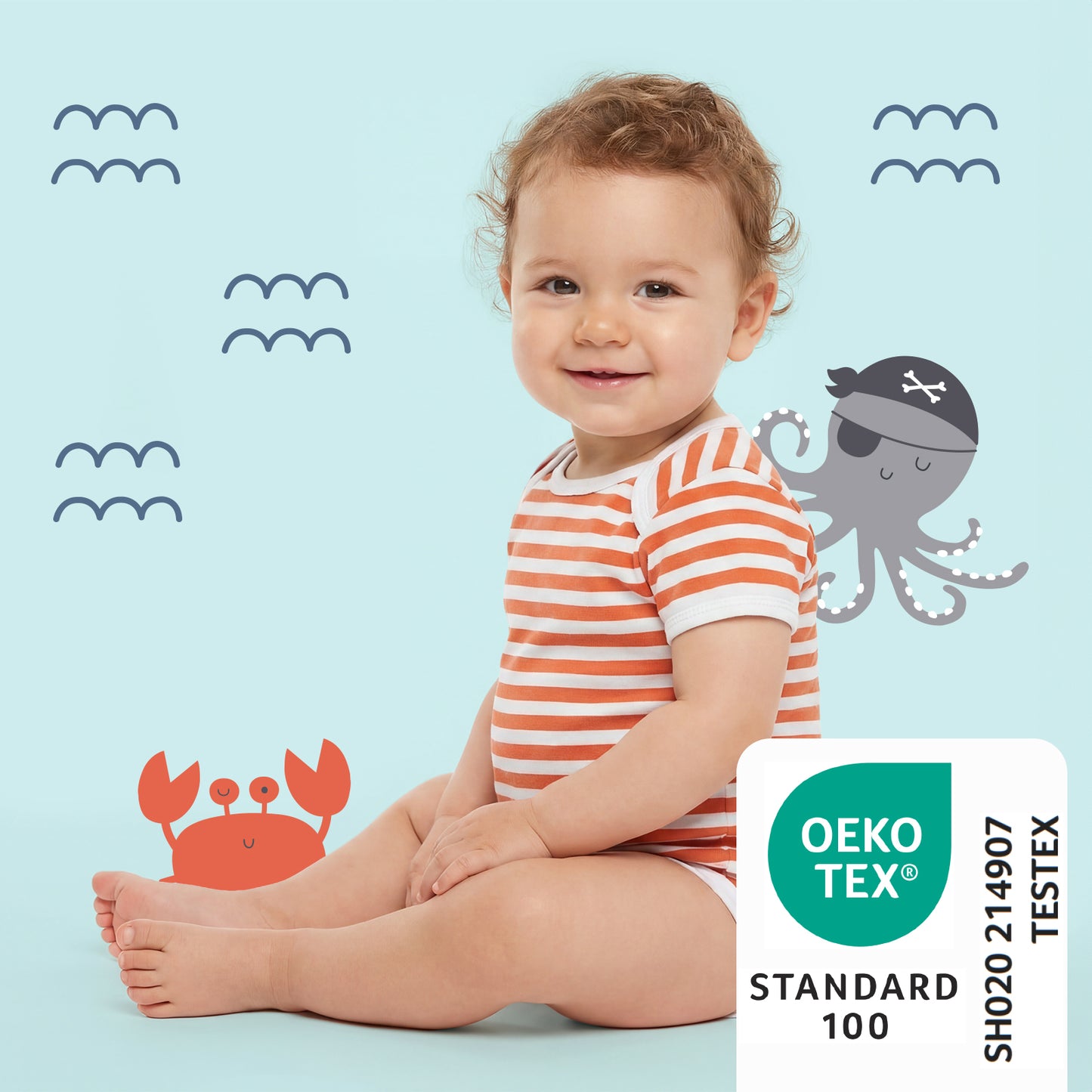 Body bébé manches courtes 100% bio - lot de 5_Pirate_2_430