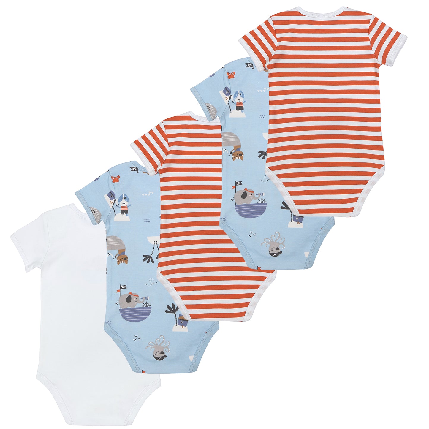 Body bébé manches courtes 100% bio - lot de 5_Pirate_6_430