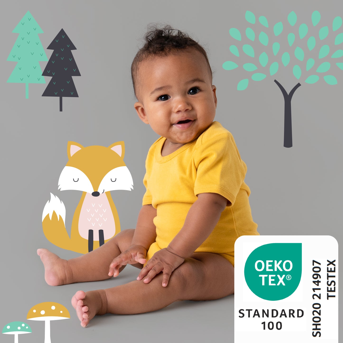 Body bébé manches courtes 100% bio - lot de 5_Animaux de la forêt_2_430