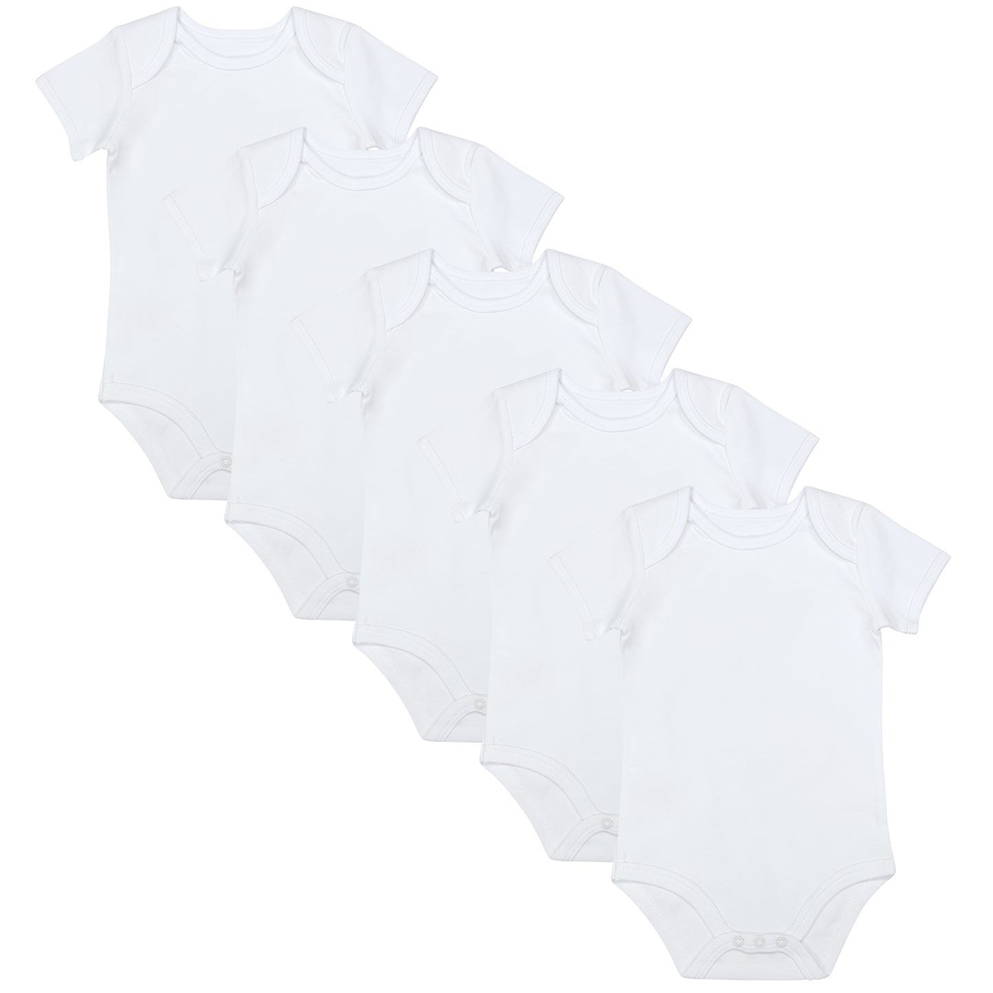 Body bébé manches courtes 100% bio - lot de 5_Blanc_1_430