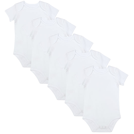 Body bébé manches courtes 100% bio - lot de 5_Blanc_1_430
