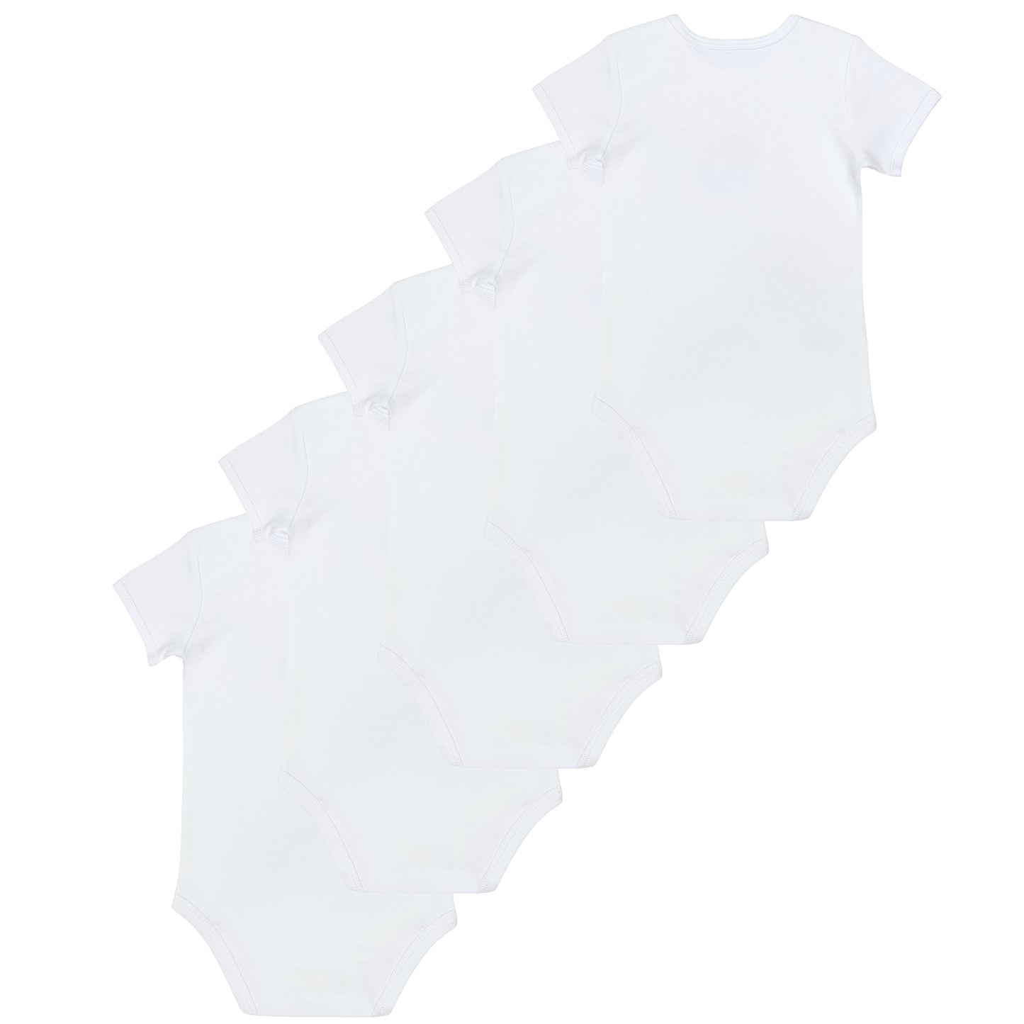 Body bébé manches courtes 100% bio - lot de 5_Blanc_6_430