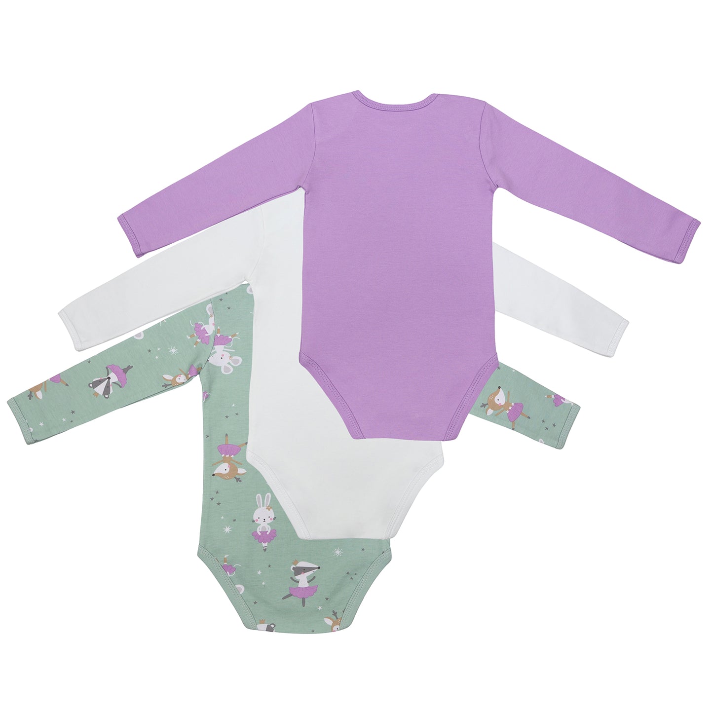 Body bébé à manches longues 100% bio - lot de 3_Ballerine_6_434