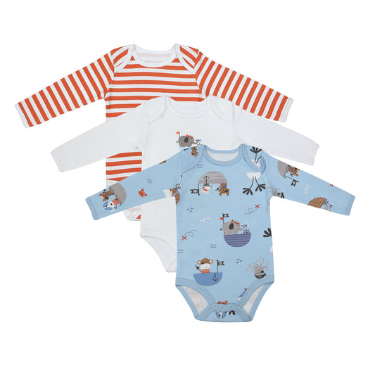 Body bébé à manches longues 100% bio - lot de 3_Pirate_1_434