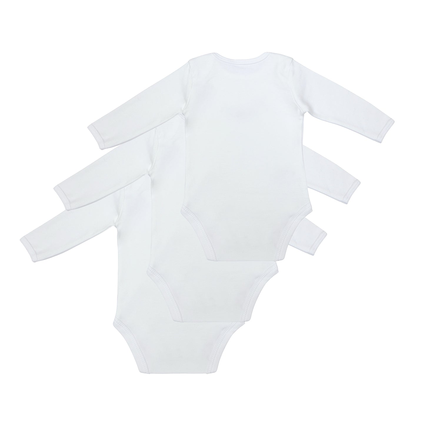 Body bébé à manches longues 100% bio - lot de 3_Blanc_6_434