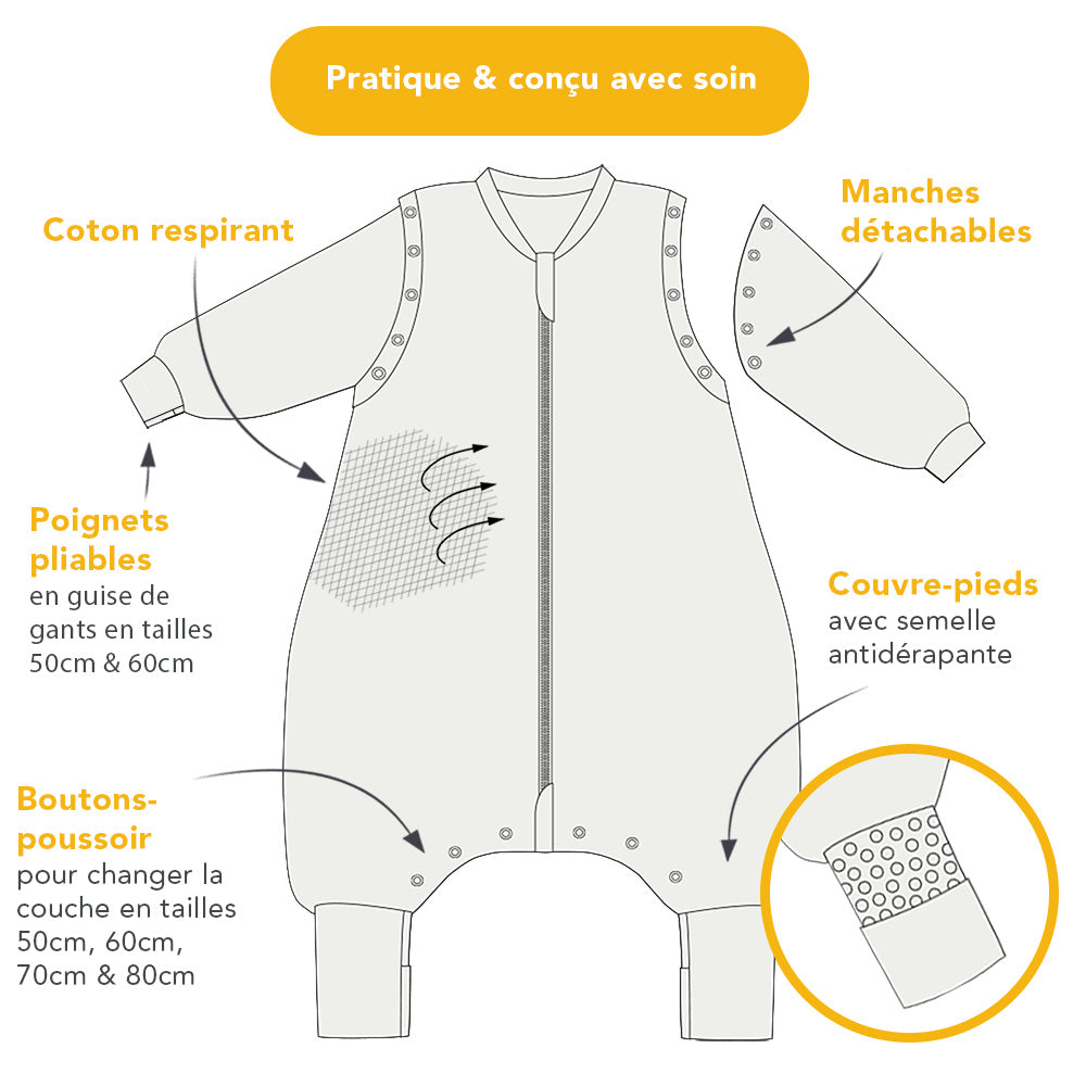 Gigoteuse à pieds toutes saisons - 100% bio - 2.5 TOG
