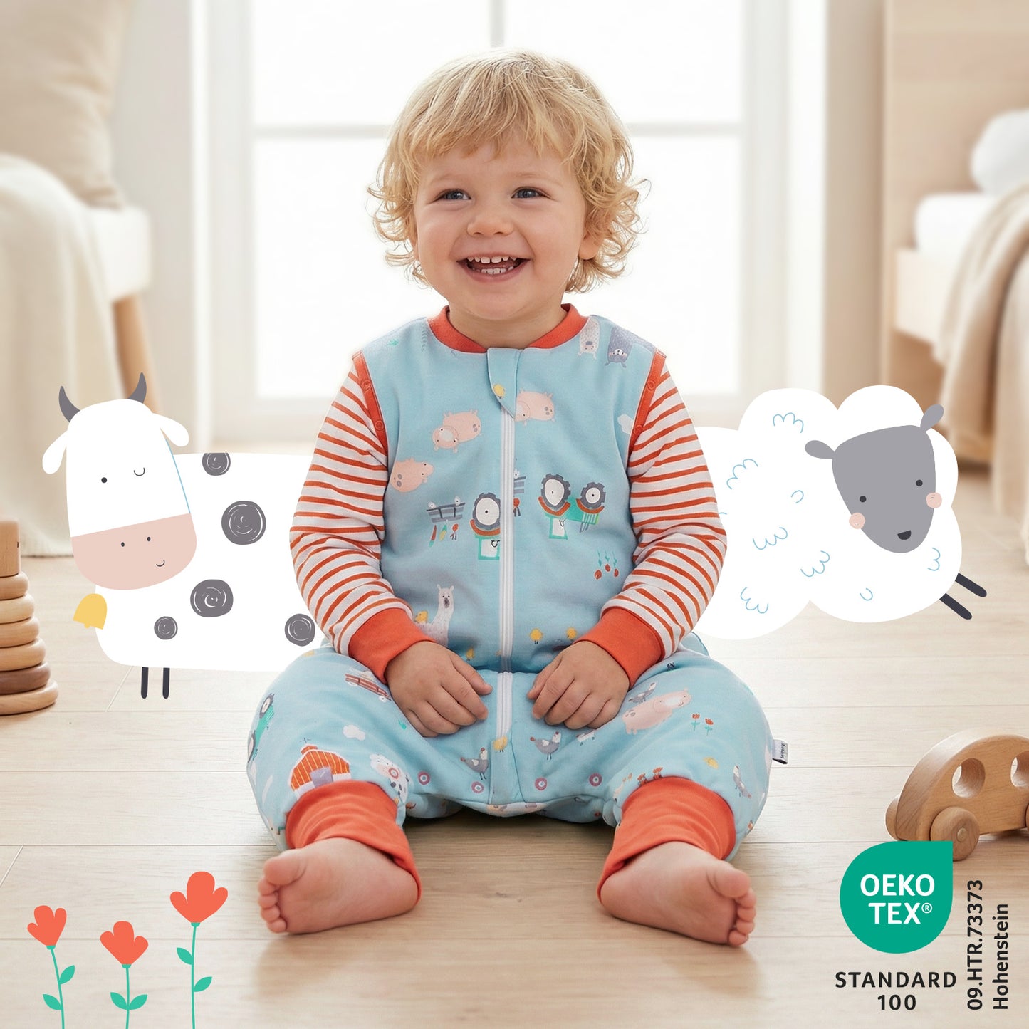 Gigoteuse à pieds toutes saisons - 100% bio - 2.5 TOG_Cour de ferme_462_2