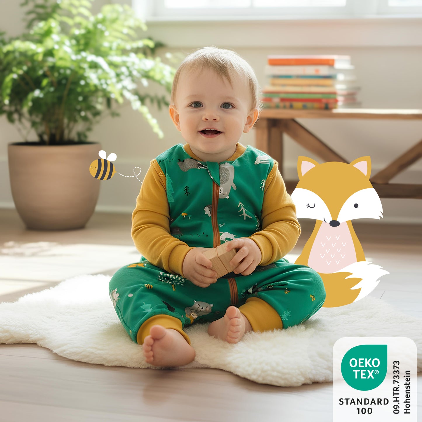 Gigoteuse à pieds toutes saisons - 100% bio - 2.5 TOG_Animaux de la forêt_462_2