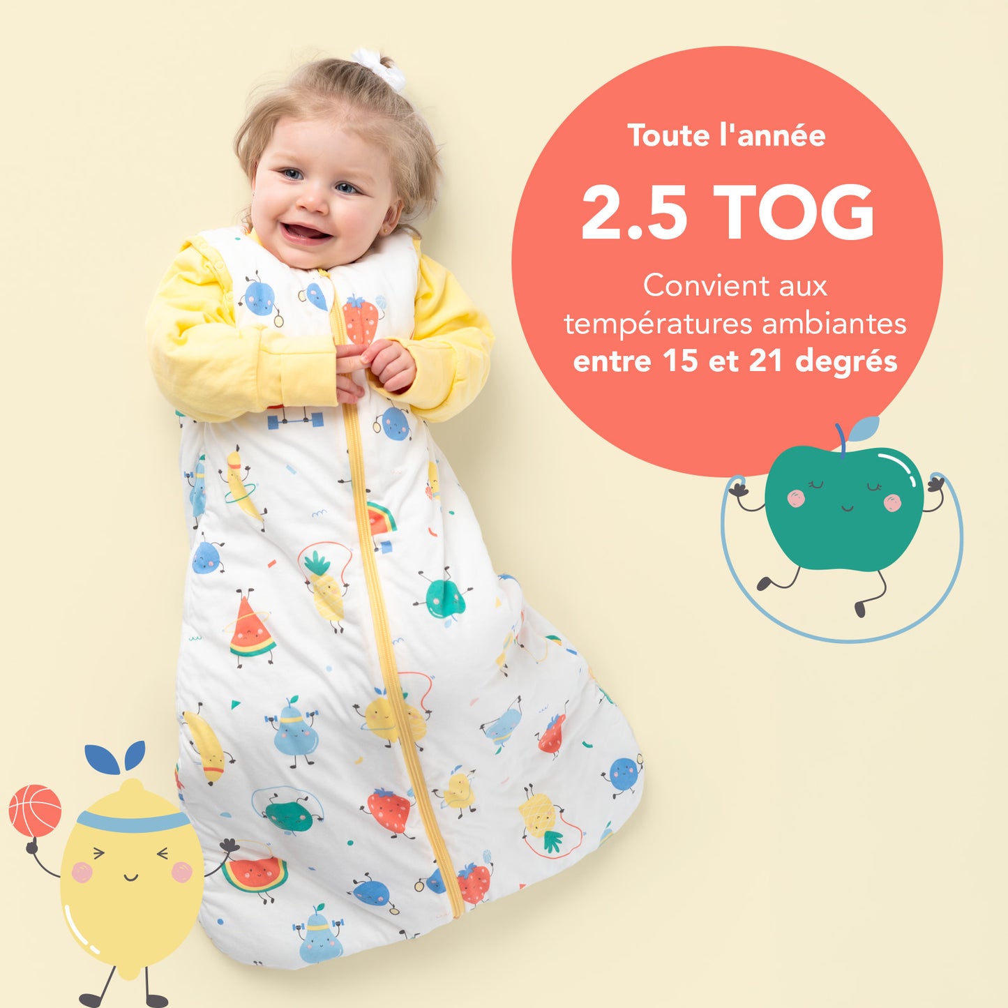 Gigoteuse bébé toutes saisons - 2.5 TOG_Fruits en Forme_TOG_465