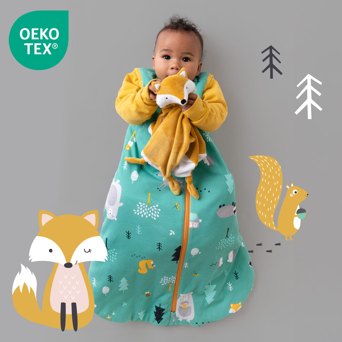 Gigoteuse bébé - 100% bio - toutes saisons - 2.5 TOG_Animaux de la forêt_OEKOTEX_466