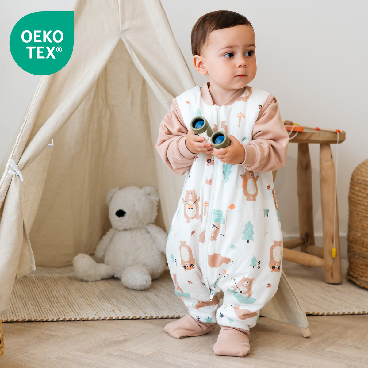Gigoteuse à pieds hiver - 3.5 TOG_Ours Explorateur_OEKOTEX_468