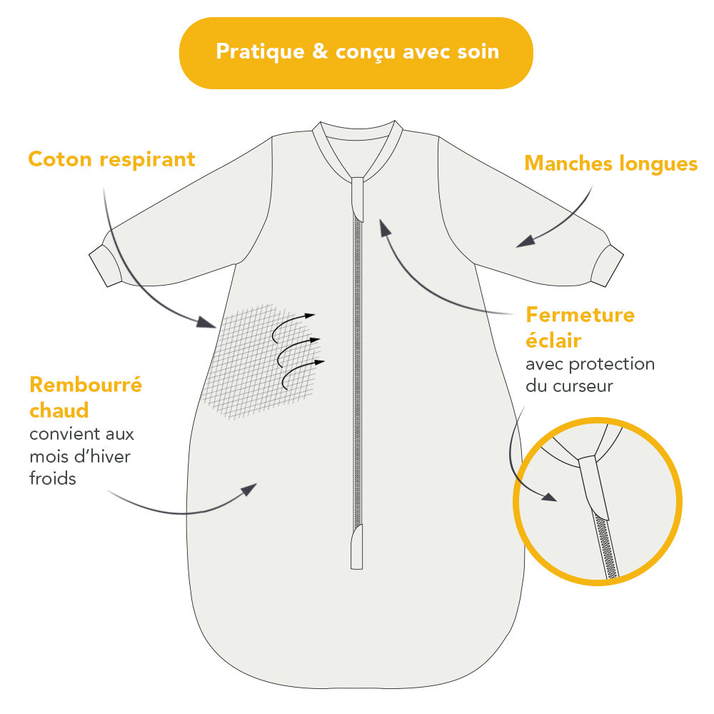 Gigoteuse bébé - 100% bio - hiver - 3.5 TOG