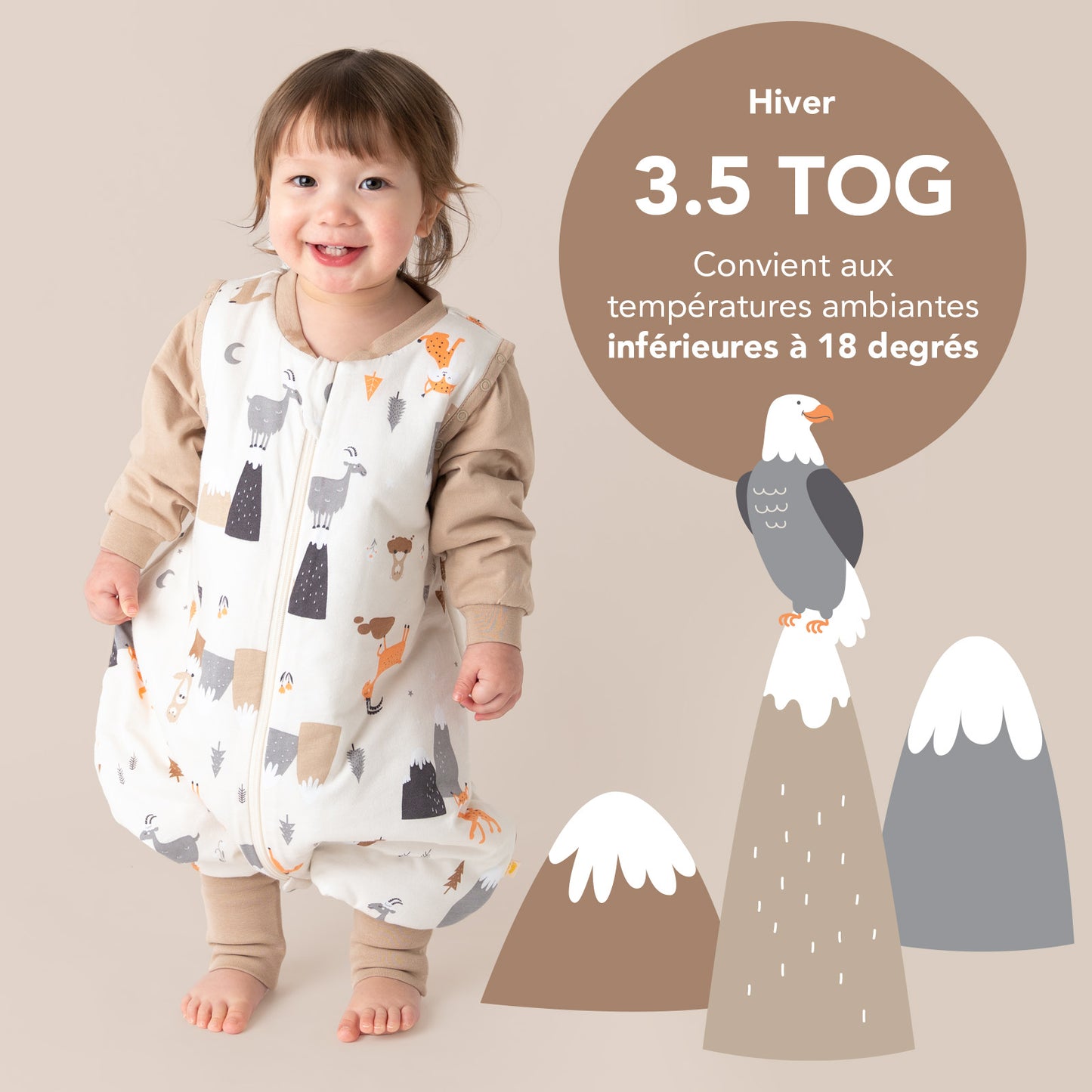 Gigoteuse à pieds hiver - 3.5 TOG