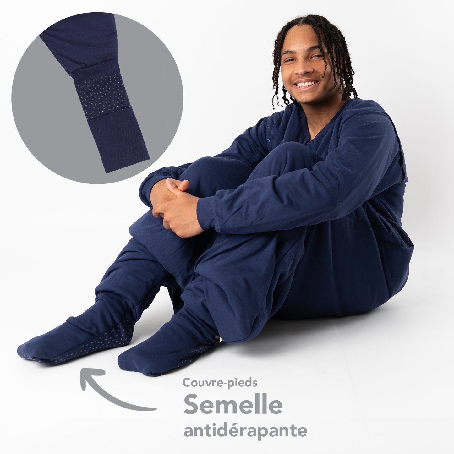 Gigoteuse à pieds adulte - manches amovibles - 2.5 TOG