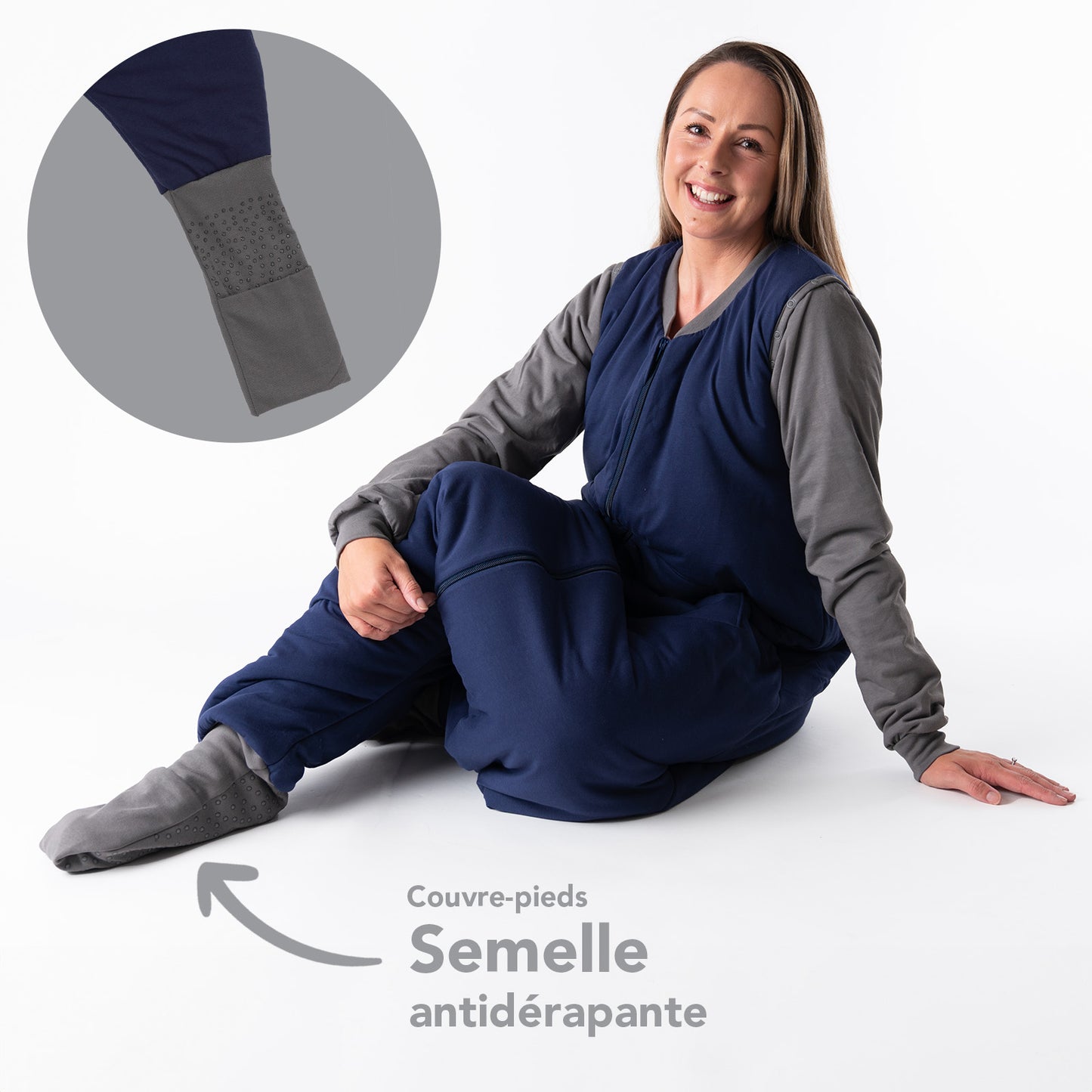 Gigoteuse à pieds adulte - manches amovibles - 2.5 TOG