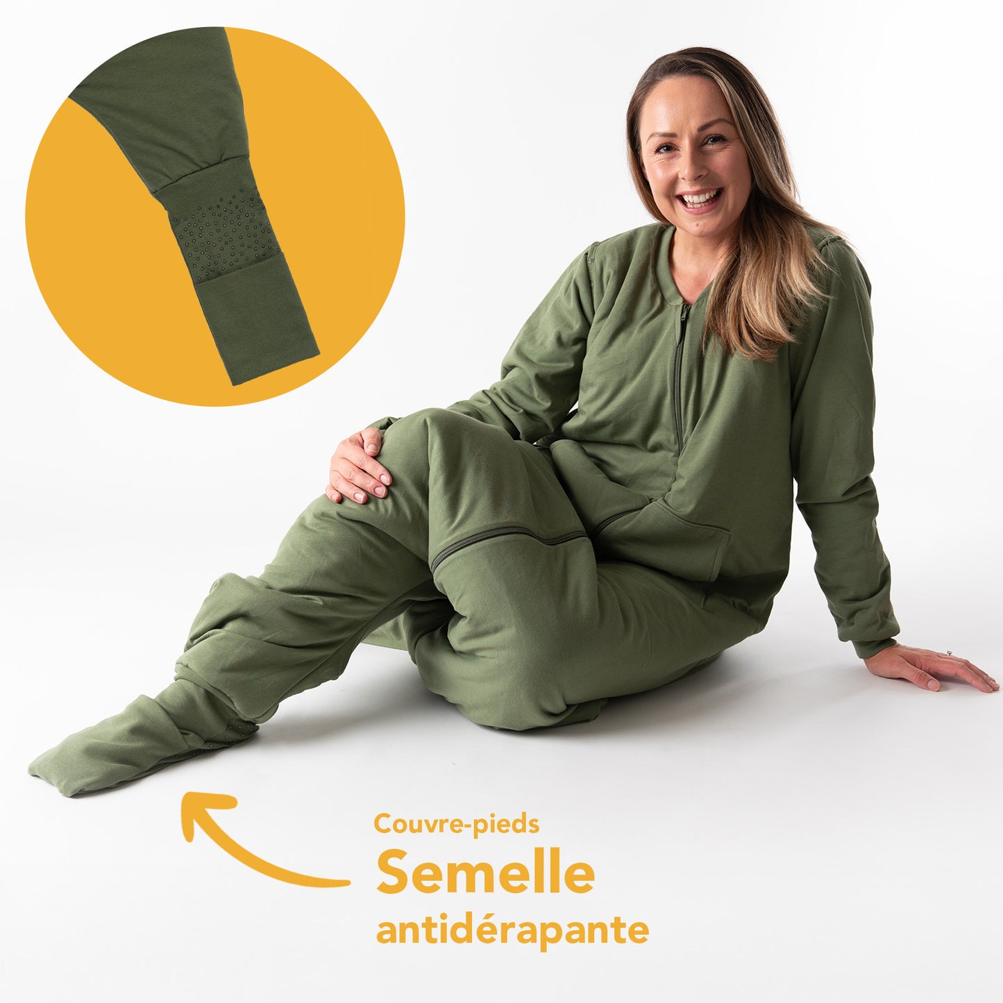 Gigoteuse à pieds adulte - manches amovibles - 2.5 TOG