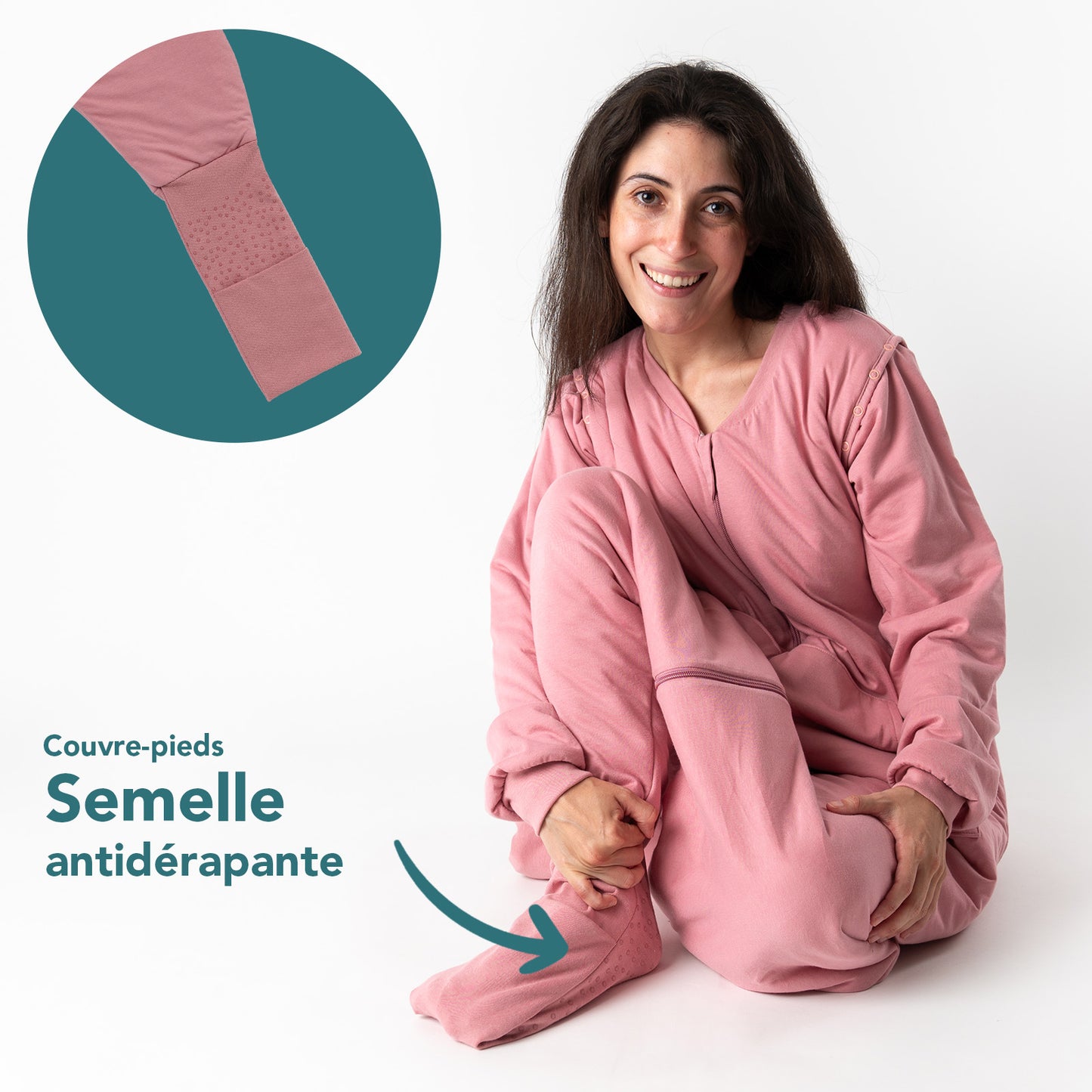 Gigoteuse à pieds adulte - manches amovibles - 2.5 TOG