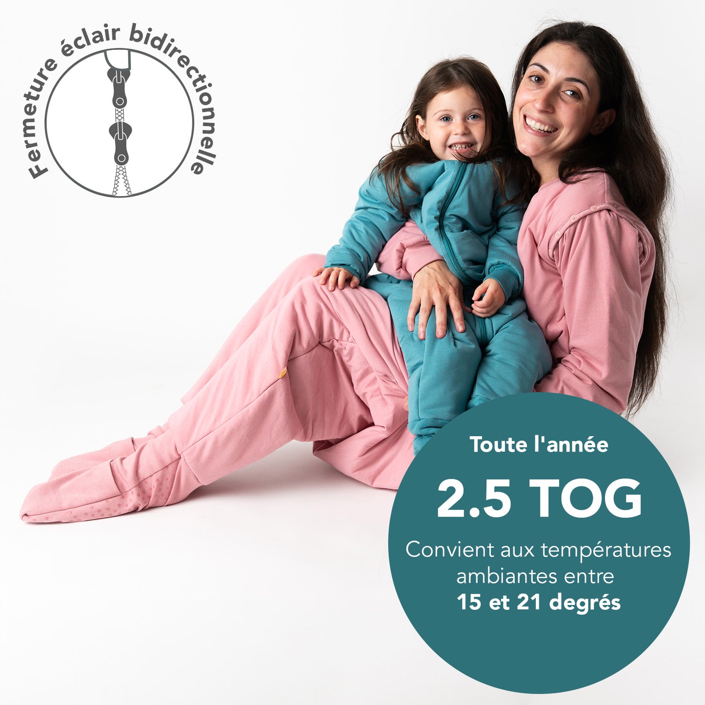 Gigoteuse à pieds adulte - manches amovibles - 2.5 TOG