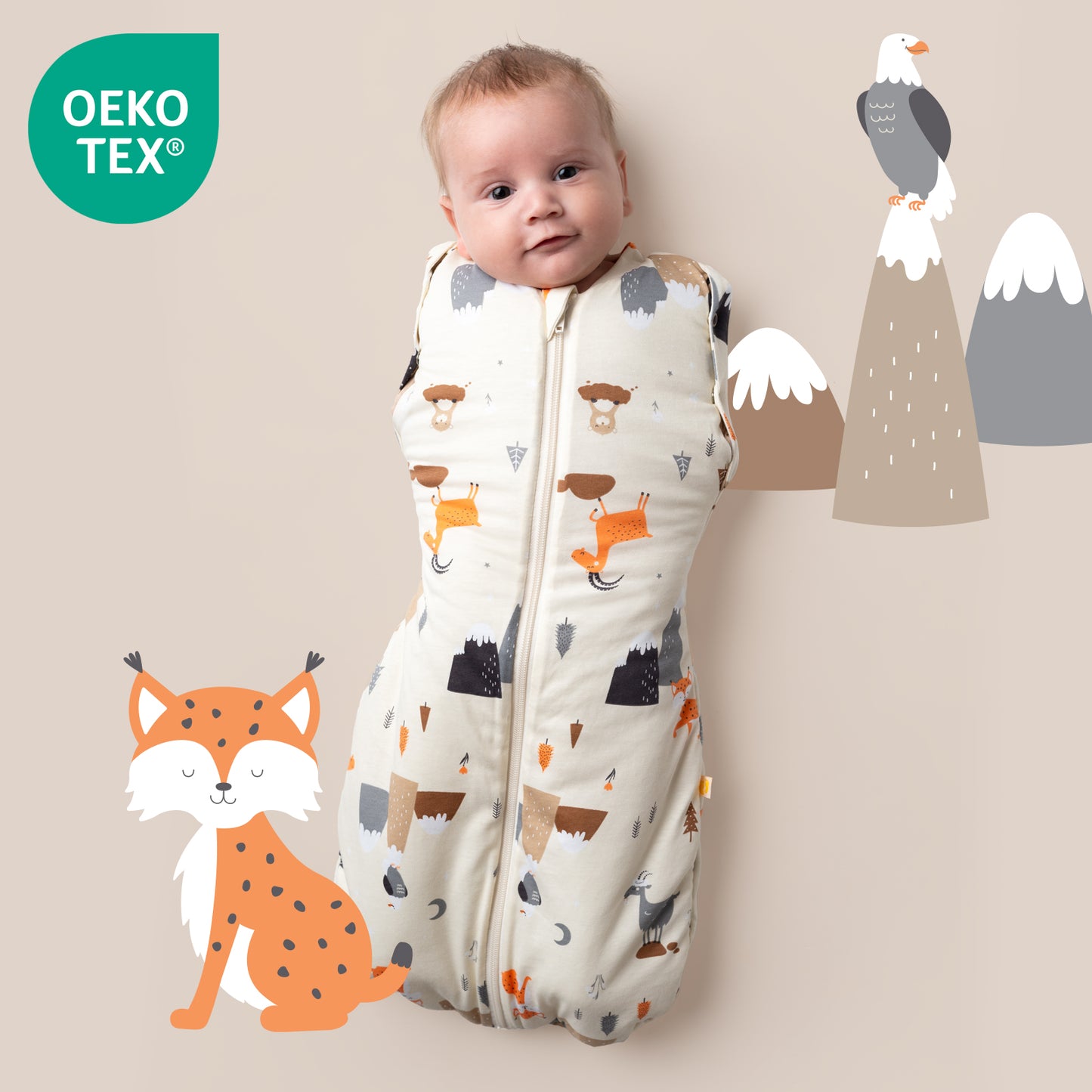 Sac de couchage emmaillotage bébé 1.0 TOG