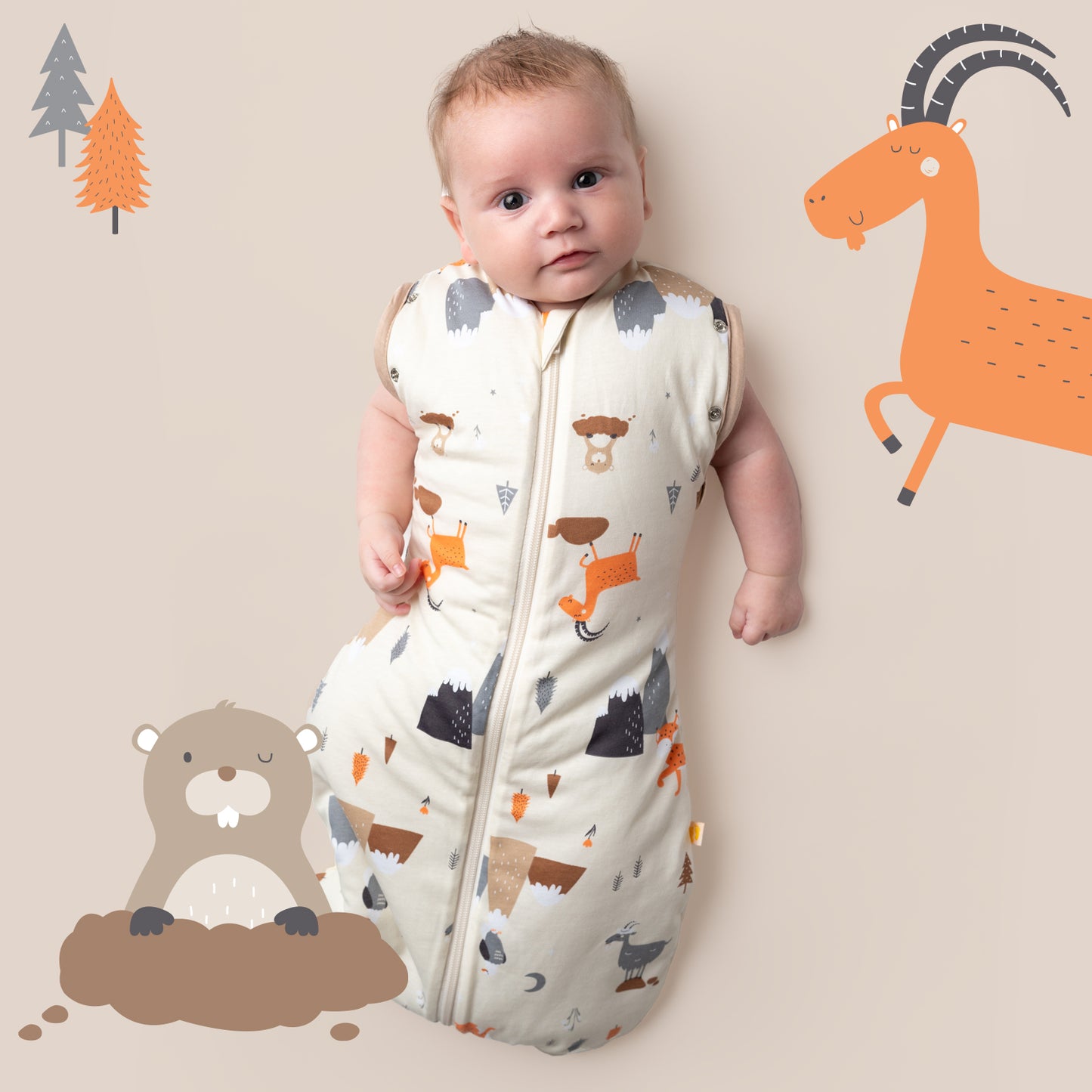 Sac de couchage emmaillotage bébé 1.0 TOG