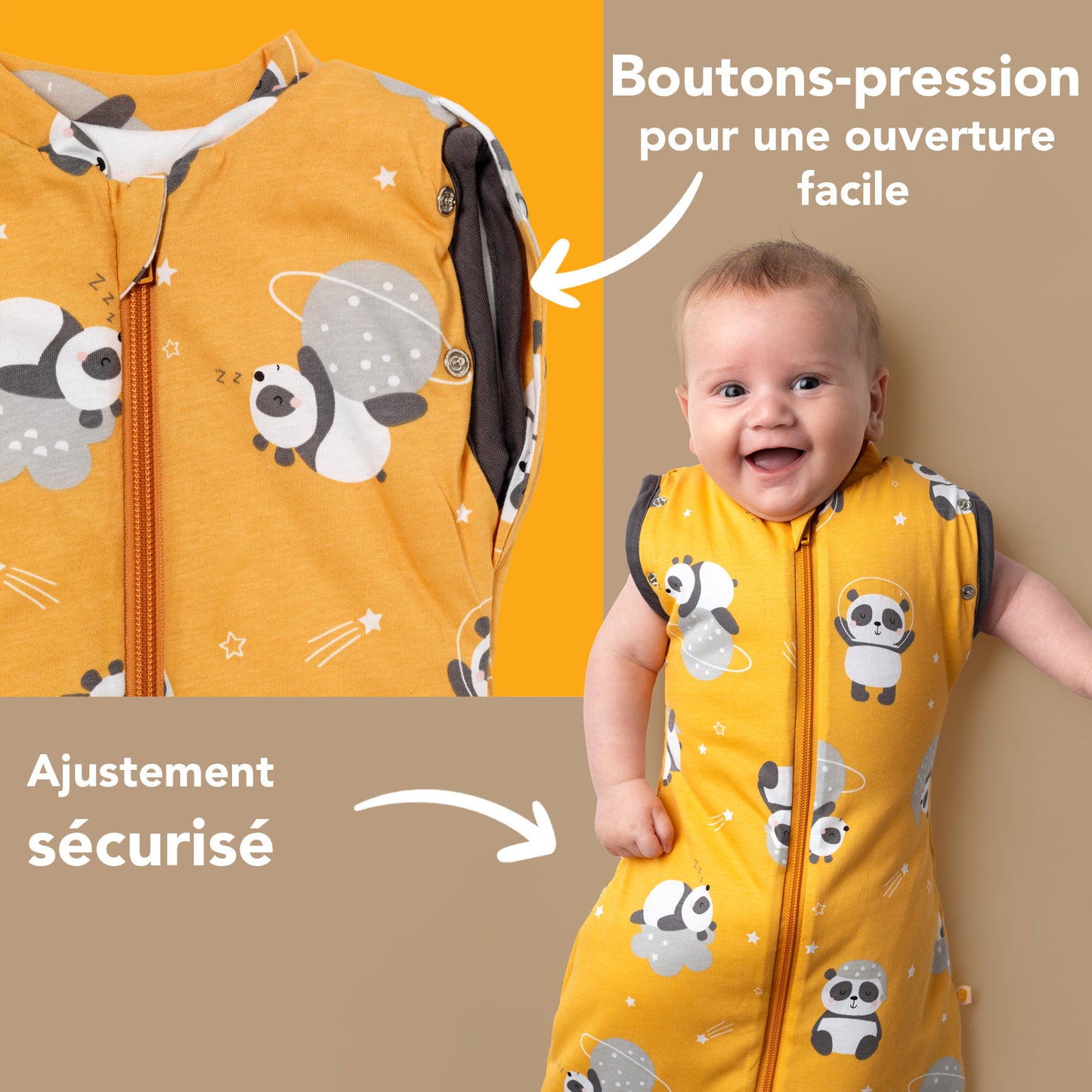 Sac de couchage emmaillotage bébé 1.0 TOG