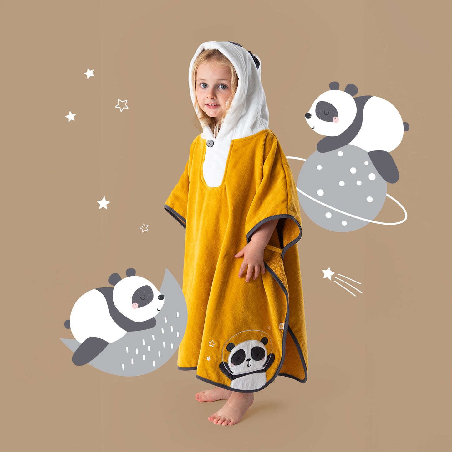 Poncho de bain à capuche pour enfant