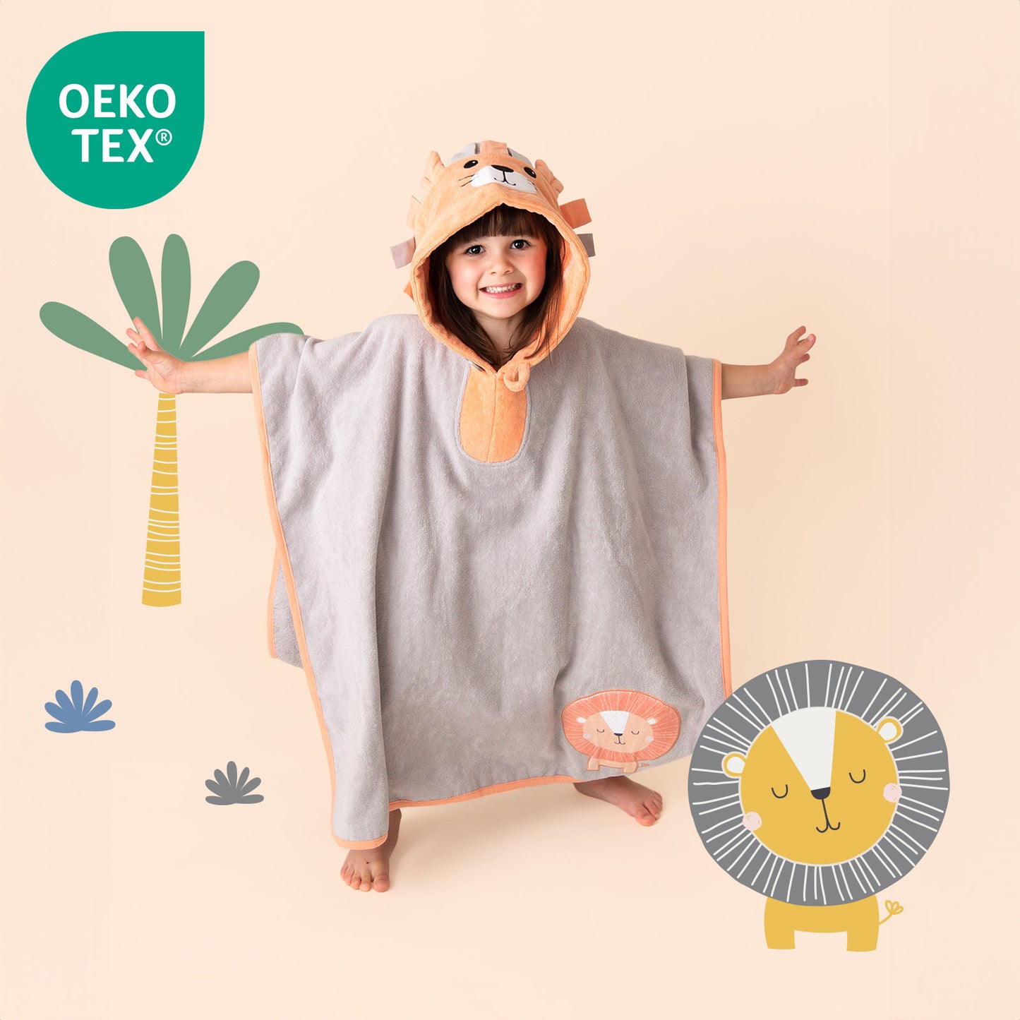 Poncho de bain à capuche pour enfant