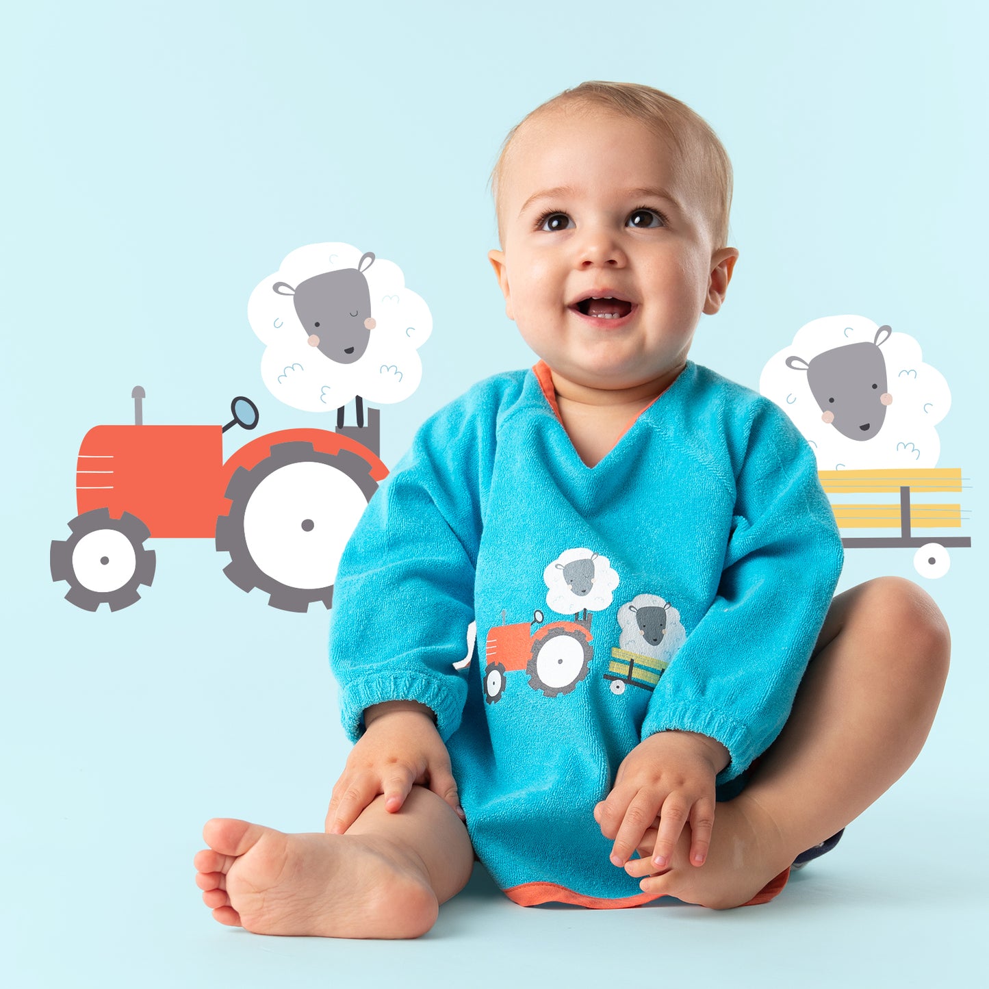 Bavoir bébé à manches longues imperméable