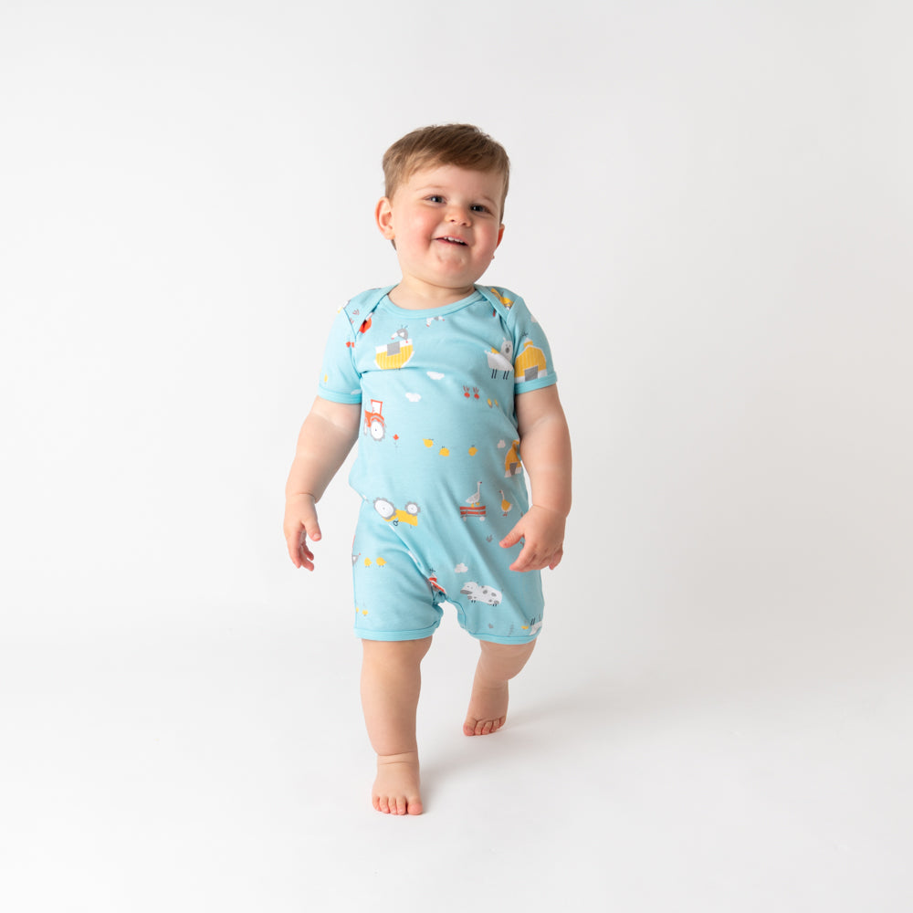 Barboteuse bébé manches courtes - bio - lot de 2